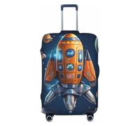 GTKSYNVE Housse de bagage motif fusée spatiale de dessin animé pour valise, approuvée par la TSA, housse de protection en élasthanne extensible lavable pour bagages de voyage grande taille 45,7 à 81,3