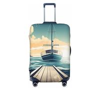 GTKSYNVE Housse de bagage sur le thème du paysage marin pour valise, approuvée par la TSA, housse de protection en élasthanne extensible, lavable, housse de bagage de voyage, grande housse pour 45,7 à