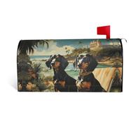 GTKSYNVE Housse magnétique de boîte aux lettres Bento de taille standard 53,3 x 45,7 cm - Motif teckel - Étanche - Pour boîte aux lettres personnalisée - Pour décoration de jardin et d'extérieur