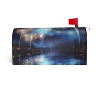 GTKSYNVE Housse magnétique de boîte aux lettres pyrotechnique pour le Nouvel An, taille standard, 64,8 x 53,3 cm, couverture décorative imperméable pour boîte aux lettres personnalisée pour décoration