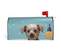 GTKSYNVE Housse magnétique pour boîte aux lettres amusante de chien dans la baignoire, taille standard, 64,8 x 53,3 cm, couverture de boîte aux lettres décorative imperméable pour boîte aux lettres
