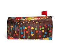 GTKSYNVE Housse magnétique pour boîte aux lettres « Happy Birthday » de taille standard 64,8 x 53,3 cm - Étanche - Pour boîte aux lettres personnalisée - Pour décoration de jardin et d'extérieur