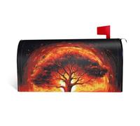 GTKSYNVE Housse magnétique pour boîte aux lettres motif arbre de vie brûlant, taille standard, 64,8 x 53,3 cm, couverture décorative imperméable pour boîte aux lettres personnalisée pour décoration de