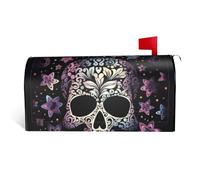 GTKSYNVE Housses magnétiques de boîte aux lettres de taille standard - 64,8 x 53,3 cm - Motif tête de mort - Couverture de boîte aux lettres personnalisée pour décoration de jardin et d'extérieur
