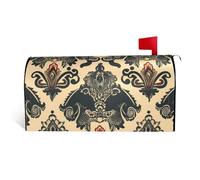 GTKSYNVE Housses magnétiques de boîte aux lettres d'éléphants asiatiques de taille standard 53,3 x 45,7 cm - Couverture décorative imperméable pour boîte aux lettres personnalisée pour décoration de