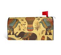 GTKSYNVE Housses magnétiques de boîte aux lettres éléphants d'Afrique de taille standard, 64,8 x 53,3 cm, enveloppes décoratives imperméables pour boîte aux lettres personnalisées pour décoration de