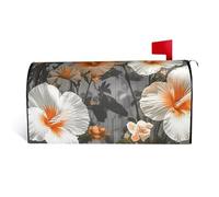 GTKSYNVE Housses magnétiques de boîte aux lettres en fleurs d'hibiscus en fleurs de taille standard 64,8 x 53,3 cm pour boîte aux lettres décorative imperméable pour boîte aux lettres personnalisée