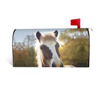 GTKSYNVE Housses magnétiques de boîte aux lettres en forme d'animal de poney et de cheval de taille standard, 53,3 x 45,7 cm, imperméables pour boîte aux lettres personnalisée pour décoration de