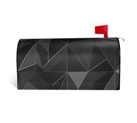 GTKSYNVE Housses magnétiques de boîte aux lettres géométriques noires de taille standard 64,8 x 53,3 cm - Couverture décorative imperméable pour boîte aux lettres personnalisée pour jardin et