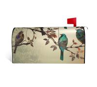 GTKSYNVE Housses magnétiques de boîte aux lettres motif oiseaux sur branches, taille standard, 53,3 x 45,7 cm, couverture décorative imperméable pour boîte aux lettres personnalisée pour décoration de