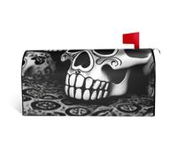 GTKSYNVE Housses magnétiques de boîte aux lettres noires et blanches de taille standard, 53,3 x 45,7 cm, imperméables pour boîte aux lettres personnalisée, pour décoration de jardin et d'extérieur