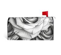 GTKSYNVE Housses magnétiques de boîte aux lettres noires et blanches de taille standard, 53,3 x 45,7 cm, imperméables pour boîte aux lettres personnalisée, pour décoration de jardin et d'extérieur