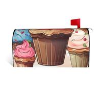 GTKSYNVE Housses magnétiques de boîte aux lettres pour cupcakes et crème glacée de taille standard 64,8 x 53,3 cm - Couverture décorative imperméable pour boîte aux lettres personnalisée pour