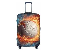 GTKSYNVE Ice and Fire Housse de bagage pour valise de volley-ball approuvée par la TSA, housse de protection en élasthanne extensible lavable pour bagages de 45,7 à 81,3 cm, Noir , M