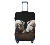 GTKSYNVE Little White Bulldog Housse de bagage pour valise, approuvée par la TSA, housse de protection en élasthanne extensible lavable pour bagages de voyage de 45,7 à 81,3 cm, Noir , L