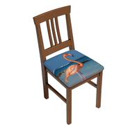 GTKSYNVE Lot de 2 housses de tabouret de bar motif flamant rose - Imperméables - Antidérapantes - Lavables - Housses de chaise de bar souples
