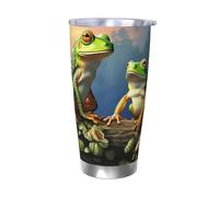 GTKSYNVE Many Frogs Sing on The Branches - Gobelet isotherme sous vide en acier inoxydable de 591 ml, sans BPA, réutilisable pour extérieur