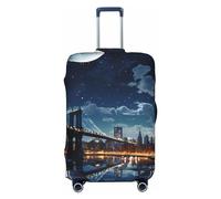 GTKSYNVE Moon Light New York City Housse de bagage pour valise, approuvée TSA, housse de protection en élasthanne extensible, lavable, housse de bagage de voyage, grande housse pour 45,7 à 81,3 cm