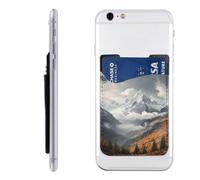 GTKSYNVE Mountain Top Clouds Portefeuille en cuir à coller pour carte de crédit pour téléphone portable, pochette pour carte d'identité, compatible avec la plupart des téléphones portables