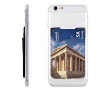 GTKSYNVE Portefeuille pour téléphone portable à coller sur le thème de l'histoire de la Grèce, porte-cartes en cuir, porte-cartes de crédit adhésif pour téléphone, pochette pour carte d'identité