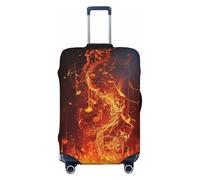 GTKSYNVE Red Flame Housse de bagage pour valise approuvée par la TSA, housse de protection en élasthanne extensible, lavable, housse de bagage de voyage, grande housse pour 45,7 à 81,3 cm, Noir , XL