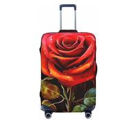 GTKSYNVE Red Rose Art Housse de bagage pour valise, approuvée par la TSA, housse de protection en élasthanne extensible, lavable, housse de bagage de voyage, grande housse pour 45,7 à 81,3 cm, Noir