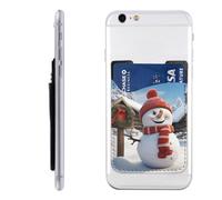 GTKSYNVE Sign Snowman Portefeuille en cuir à coller pour carte de crédit pour téléphone portable, étui pour carte d'identité, compatible avec la plupart des téléphones portables