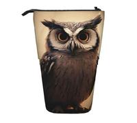 GTKSYNVE Trousse à crayons sur pied, jolie chouette télescopique, jolie trousse de maquillage avec fermeture éclair, esthétique, pour Noël, vacances, Nouvel An, bureau