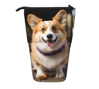 GTKSYNVE Trousse à crayons sur pied, motif chien Corgi télescopique, jolie trousse de maquillage avec fermeture éclair, esthétique, pour Noël, vacances, Nouvel An, bureau