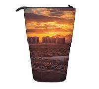 GTKSYNVE Trousse à crayons télescopique avec fermeture éclair - Motif coucher de soleil de Las Vegas - Pour Noël, vacances, Nouvel An
