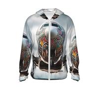 GTKSYNVE Veste légère UPF 50+ pour homme - Fermeture éclair intégrale - Protection solaire - Pour femme, noir, 3X-Large