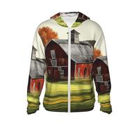 GTKSYNVE Veste légère UPF 50+ pour homme - Fermeture éclair intégrale - Protection solaire - Sweat à capuche à manches longues, Noir/blanc, XXL