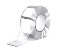 GTKWEX Ruban adhésif double face extra fort transparent pour montage intérieur et extérieur, résistant à l'eau, ne laisse pas de traces, idéal pour murs et carreaux (0,8 mm, 3 cm)
