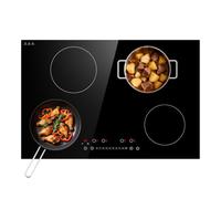 GTKZW Plaque Induction 4 Feux 6400W, Plaque de Cuisson Électrique Encastrable 77cm avec Fonction Boost, Contrôle Tactile 9 Niveaux, Minuterie Indépendante et Verrouillage Enfant pour Grandes Cuisines
