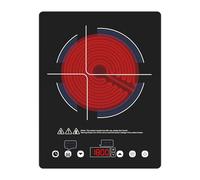 GTKZW Plaque Vitrocéramique 1 Feu: Plaque Induction Portable 2200W - Plaque Électrique avec 10 Niveaux Puissance & Température, Minuterie, Verrouillage Enfant, Pour Toutes Casseroles