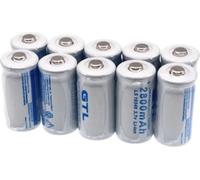 GTL16340 Pile au lithium, capacité 2800mAh, capacité opérationnelle 3,7V, GTL16340 10PCS