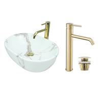 GTM Design Vasque à Poser Salle de Bain - Lavabo Salle de Bain - Vasque a Poser - Evier Lave Main - Lavabo Wc - Modèle 1