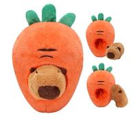 GTNCE Kawaii Peluche Capybara XXL 30 cm 2 in 1 Orange Doudou Capybara Peluche Mignonne avec Carotte Capibara de Simulation Capybara Doux et Mignon, Cadeau pour Enfant Anniversaire Noël Halloween