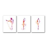 Gtoaxxno Lot de 3 affiches sur toile Danseuses Ballerine Art mural Impression élégante Ballet Girls Art Peinture sans cadre C 40 x 60 cm