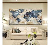 Gtohoo 5D Diamond Painting Kit Complet Carte du monde rétro,Broderie Diamant Grand Format,Diamant Painting Strass Complet Point De Croix Broderie Diamond Painting Kits, Décoration Maison 40x80cm