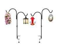 Gtongoko Lot de 2 crochets à double pont de 89,9 cm pour balustrade, pont d'alimentation à oiseaux avec pince renforcée de 7,6 cm pour accrocher des mangeoires à oiseaux, des lanternes, des carillons