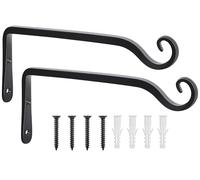 Gtongoko Lot de 2 crochets muraux de 25,4 cm, crochet mural décoratif en métal, suspension droite pour plantes d'intérieur et d'extérieur pour jardinières, lanternes, mangeoires à oiseaux, carillons