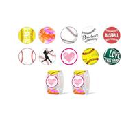 GTOTd Lot de 1 000 autocollants de baseball pour ordinateur portable, fenêtre, bagages, planche à roulettes - 2 rouleaux avec 10 motifs