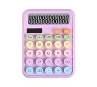 GTOULHH Calculatrice de Bureau Solaire Multifonctionnelle à 12 Chiffres avec Écran LED Violet