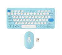 GTOULHH Combo Clavier et Souris, Clavier D'ordinateur Et Souris Combo, Machine À Écrire Rétro avec Capuchons Ronds, Souris Mignonne 2.4G Ensemble Clavier