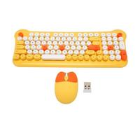 GTOULHH Combo Clavier et Souris, Clavier Et Souris Combo Clavier Mignon 98 Touches Clavier for Ordinateurs Portables PC Ordinateurs De Bureau Ensemble Clavier(Yellow)