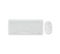 GTOULHH Combo Clavier et Souris, Clavier Et Souris Combo Rétro Rond, Boutons Muets for Le Bureau Et Les Affaires Ensemble Clavier(White)