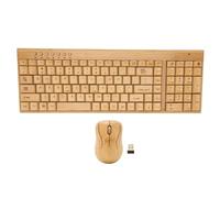GTOULHH Combo Clavier et Souris, Clavier Et Souris en Bambou PC en Bois De Bambou 2,4 GHz Clavier Et Souris for Ordinateur Portable PC Ensemble Clavier
