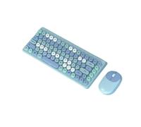 GTOULHH Combo Clavier et Souris, Clavier Et Souris sans Fil Combinés, Boutons Multimédia D'apparence Colorée Ensemble Clavier(Blue)