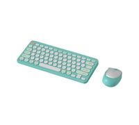 GTOULHH Combo Clavier et Souris, Clavier Et Souris sans Fil Combo Clavier De Machine À Écrire Rétro Portable 68 Touches Ensemble Clavier(Grün)